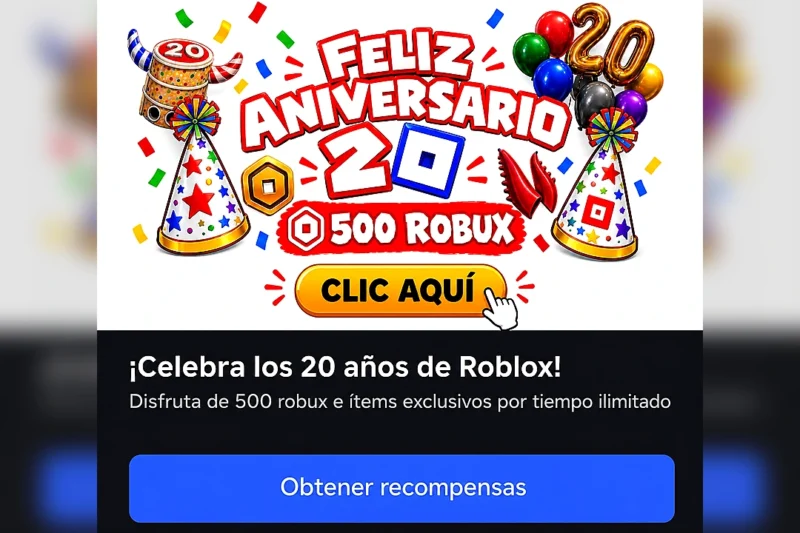 Siguen llegando ítems exclusivos por el 20.º aniversario de Roblox: recompensas y qué pasa con los Robux